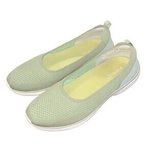 Vionic Kallie women’s knit slip-on comfort flats green (size 11)
